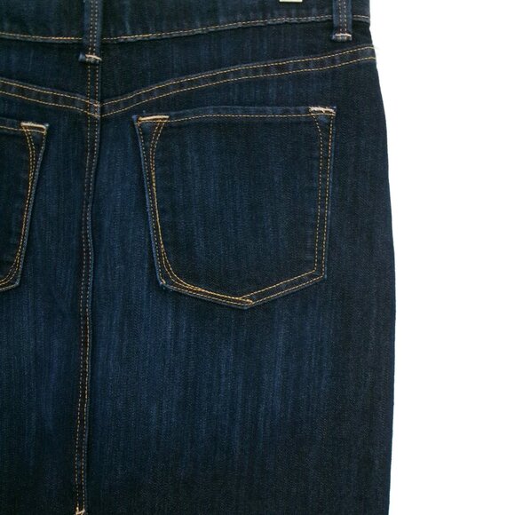 Like New Banana Republic Dark Wash Denim Jean Pencil Skirt 6 Above Knee Pockets - Picture 4 of 8